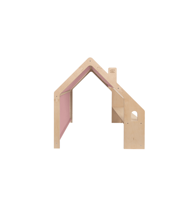 MeowBaby® Natuurlijk Houten Huis voor Kinderen - Roze Dak-mercibeaucoupp.eu