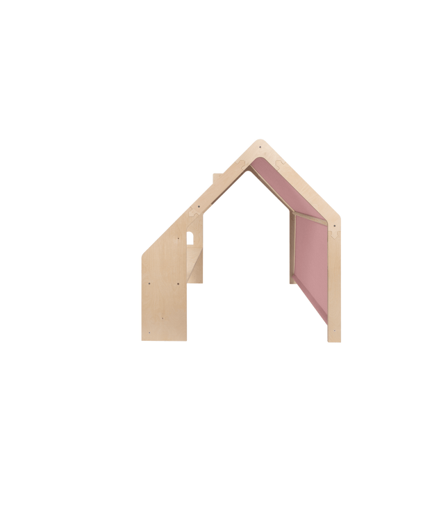 MeowBaby® Natural Wooden House for Kids - Pink Roof