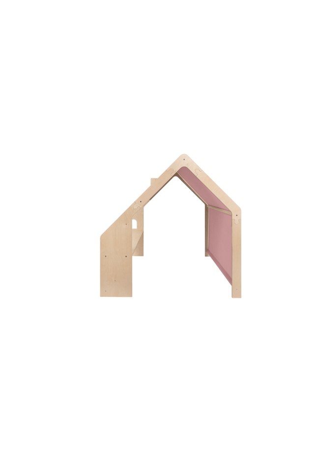 MeowBaby® Natuurlijk Houten Huis voor Kinderen - Roze Dak-mercibeaucoupp.eu