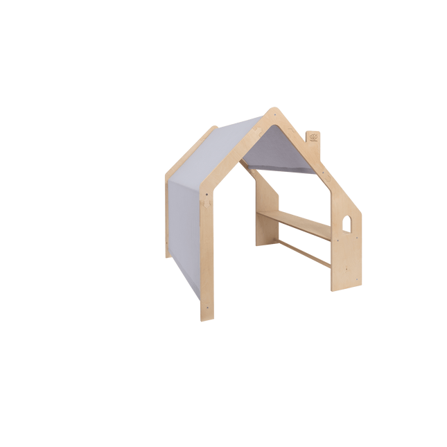 MeowBaby® Natuurlijk Houten Huis voor Kinderen - Blauw Dak-mercibeaucoupp.eu