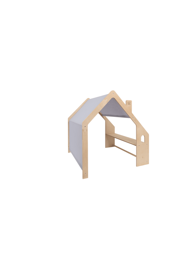 MeowBaby® Natuurlijk Houten Huis voor Kinderen - Blauw Dak-mercibeaucoupp.eu