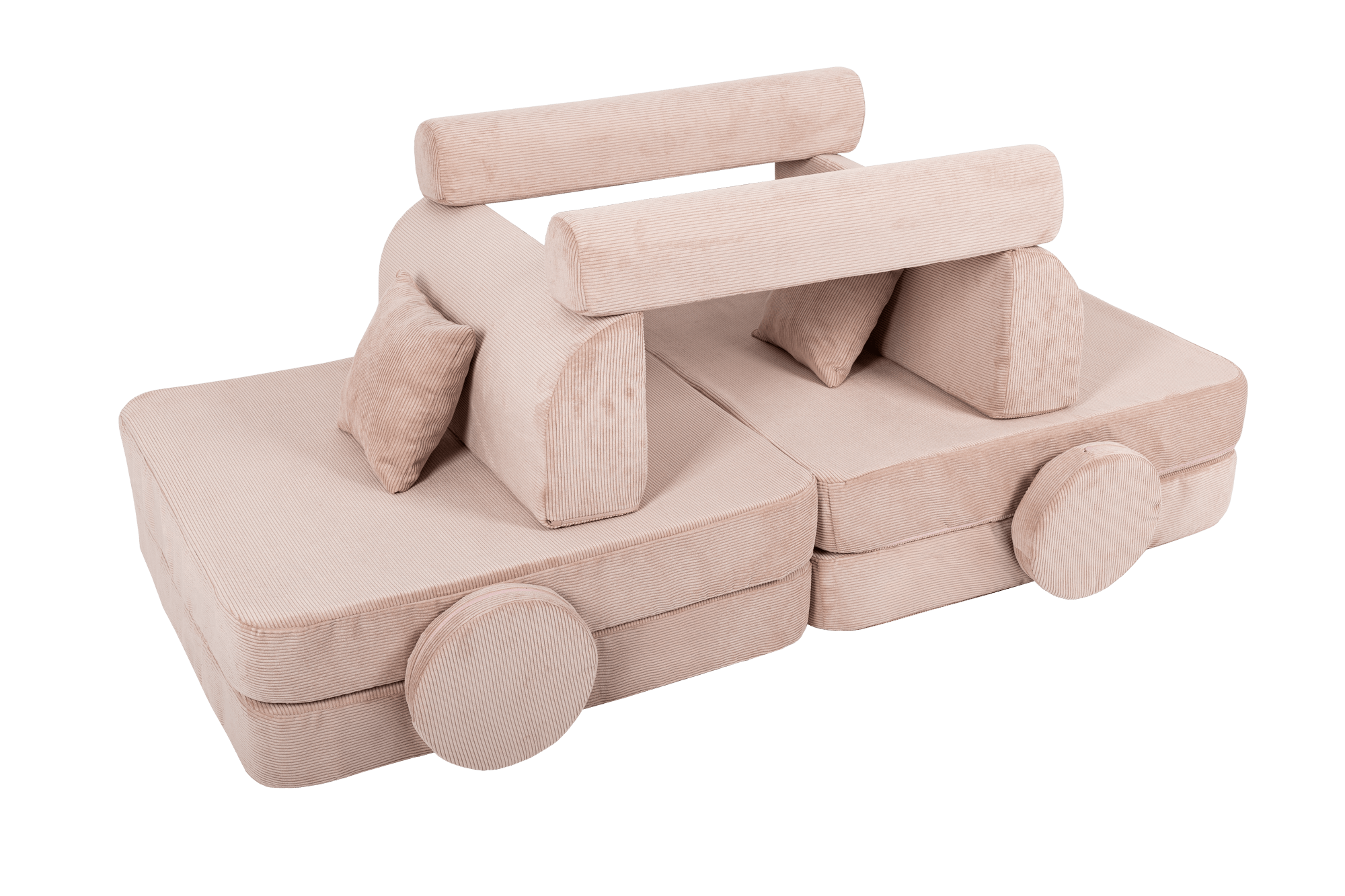 Grote modulaire sofa voor kinderen - Slimcord Corduroy Roze-mercibeaucoupp.eu