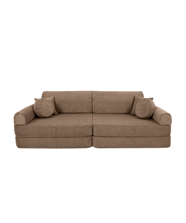 Grote modulaire sofa voor kinderen - Slimcord Corduroy-bruin-mercibeaucoupp.eu