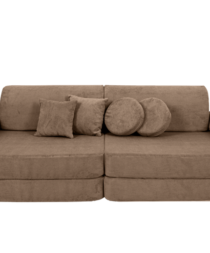 Grote modulaire sofa voor kinderen - Slimcord Corduroy-bruin-mercibeaucoupp.eu