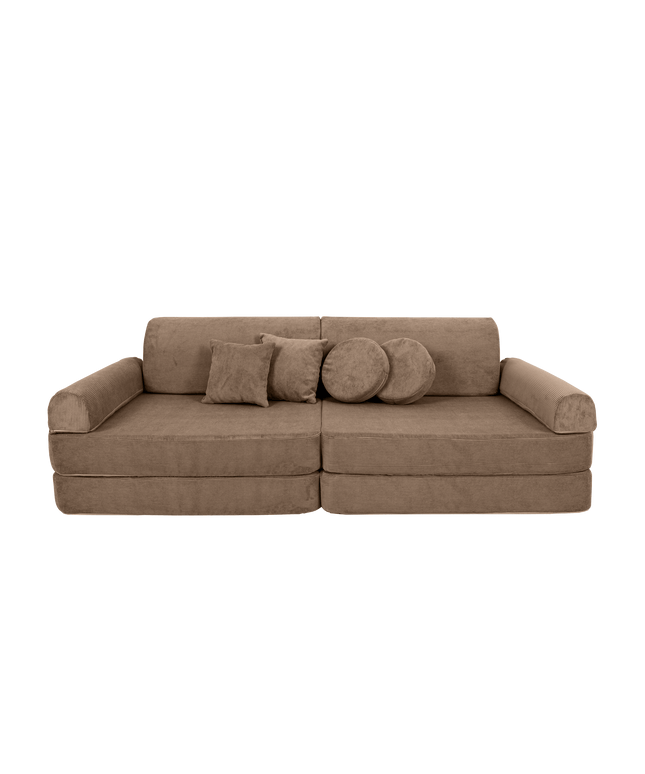Grote modulaire sofa voor kinderen - Slimcord Corduroy-bruin-mercibeaucoupp.eu