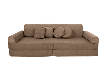 Grote modulaire sofa voor kinderen - Slimcord Corduroy-bruin-mercibeaucoupp.eu