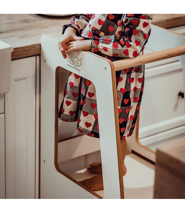 MeowBaby® Plywood Kitchen Helper Scandi - White