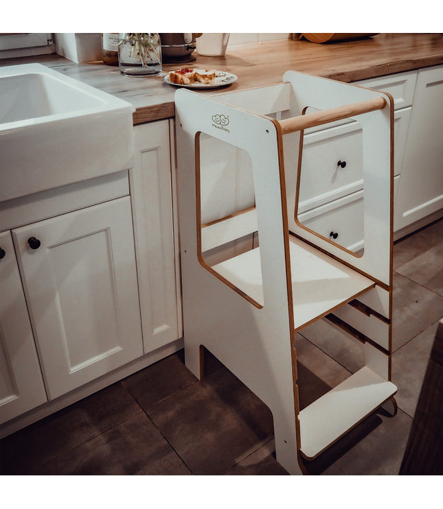 MeowBaby® Plywood Kitchen Helper Scandi - White