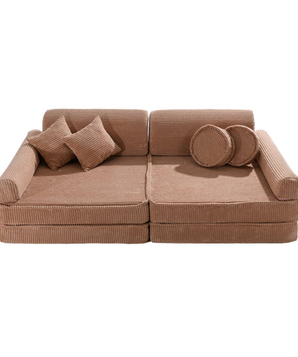Grote modulaire sofa voor kinderen - premium ribfluweel poederroze-mercibeaucoupp.eu