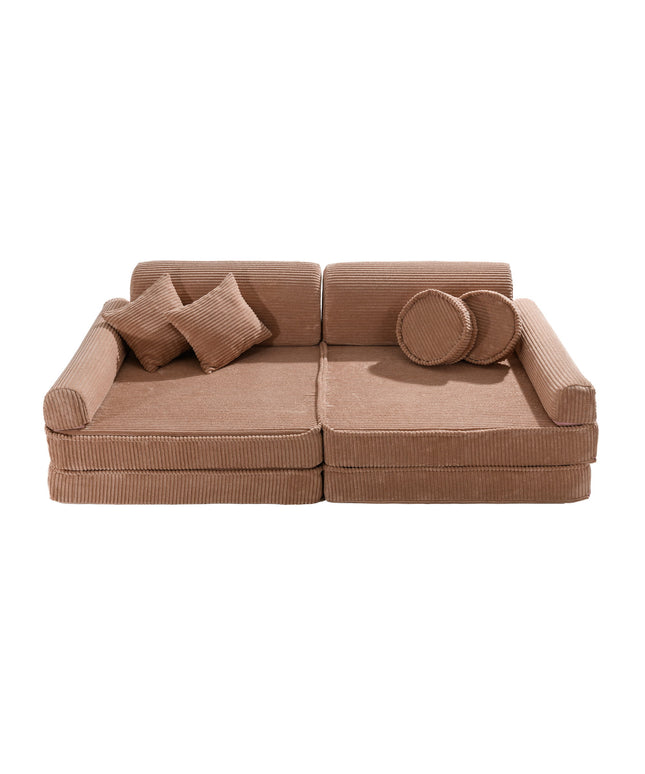Grote modulaire sofa voor kinderen - premium ribfluweel poederroze-mercibeaucoupp.eu