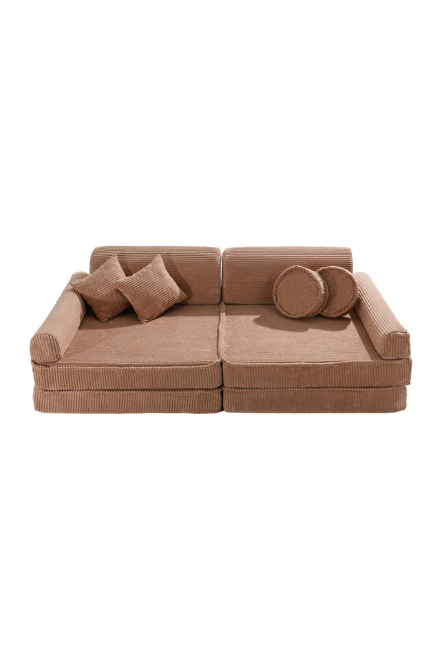 Grote modulaire sofa voor kinderen - premium ribfluweel poederroze-mercibeaucoupp.eu