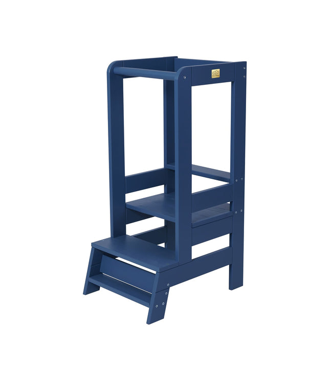MeowBaby Wooden Kitchen Helper for Children - Blue