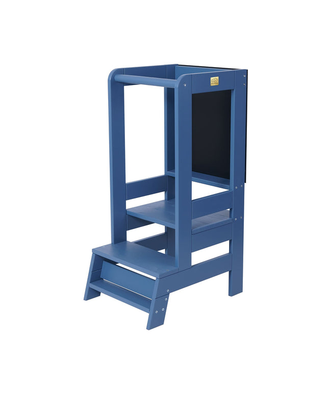 MeowBaby Houten Keukenhulpje voor Kinderen met Bord - Blauw-mercibeaucoupp.eu