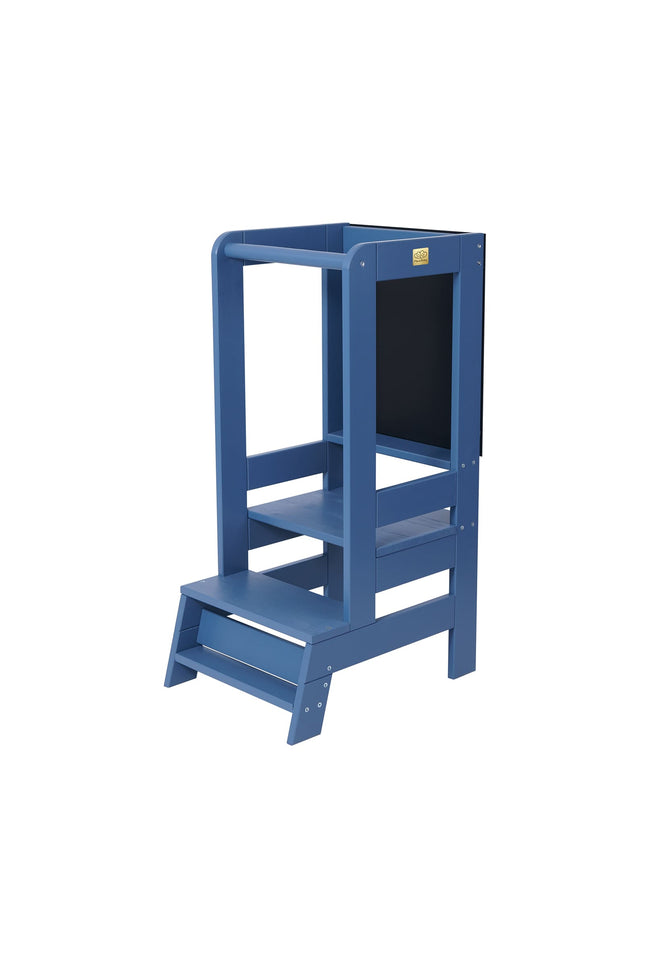 MeowBaby Houten Keukenhulpje voor Kinderen met Bord - Blauw-mercibeaucoupp.eu