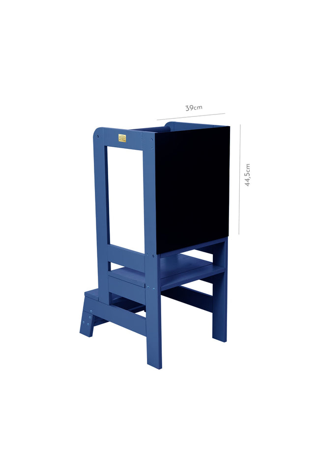 MeowBaby Houten Keukenhulpje voor Kinderen met Bord - Blauw-mercibeaucoupp.eu