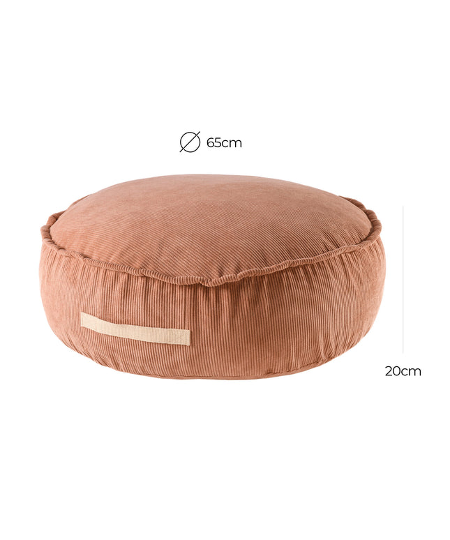 MeowBaby® Corduroy Pouf Rond - Design Zitmeubilair voor Kinderen - Brick-mercibeaucoupp.eu