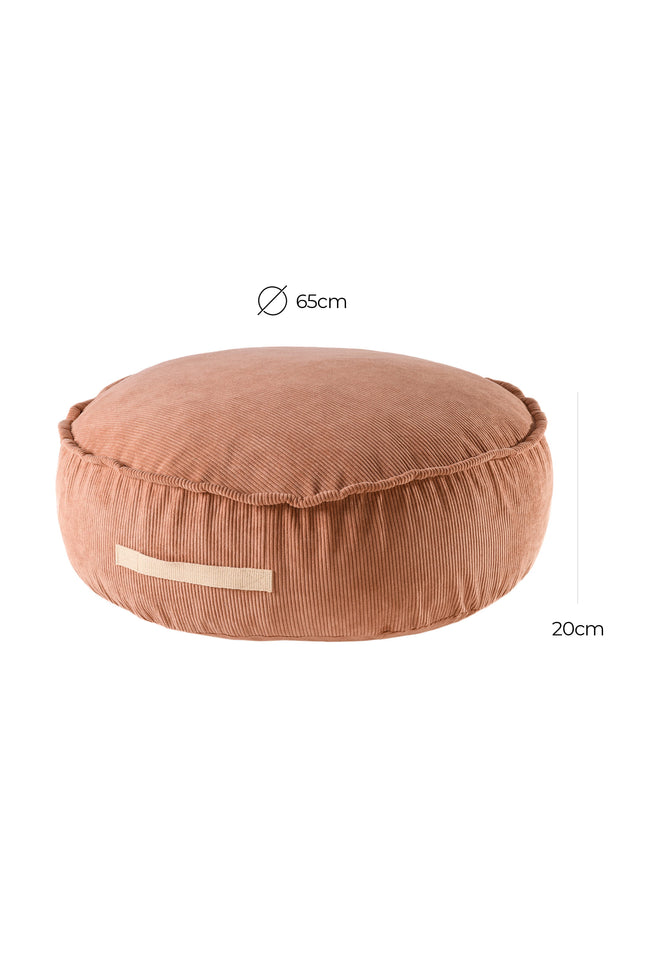 MeowBaby® Corduroy Pouf Rond - Design Zitmeubilair voor Kinderen - Brick-mercibeaucoupp.eu
