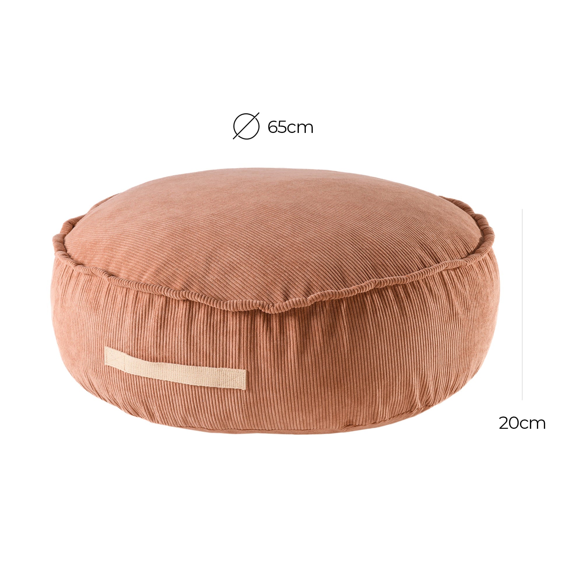 MeowBaby® Corduroy Pouf Rond - Design Zitmeubilair voor Kinderen - Brick-mercibeaucoupp.eu