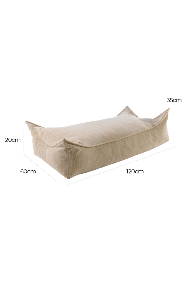 MeowBaby®-poef voor kinderen, rechthoekig, ribfluweel - zand-mercibeaucoupp.eu