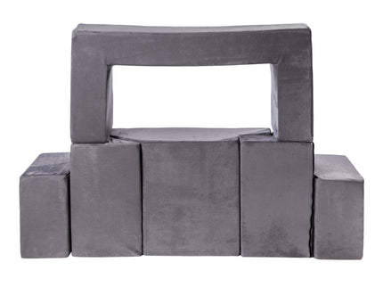 MeowBaby® Velvet Bricks Set - Multifunctional Playground for Children - Grey