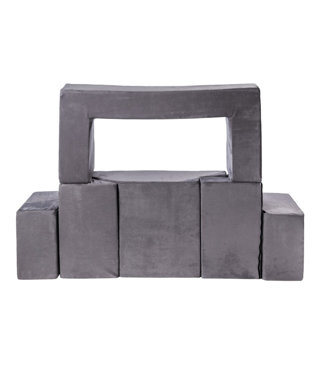 MeowBaby® Velvet Bricks Set - Multifunctional Playground for Children - Grey