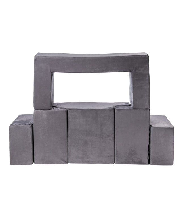 MeowBaby® Fluwelen Stenen-Set - Multifunctionele Speeltuin voor Kinderen - Grijs-mercibeaucoupp.eu