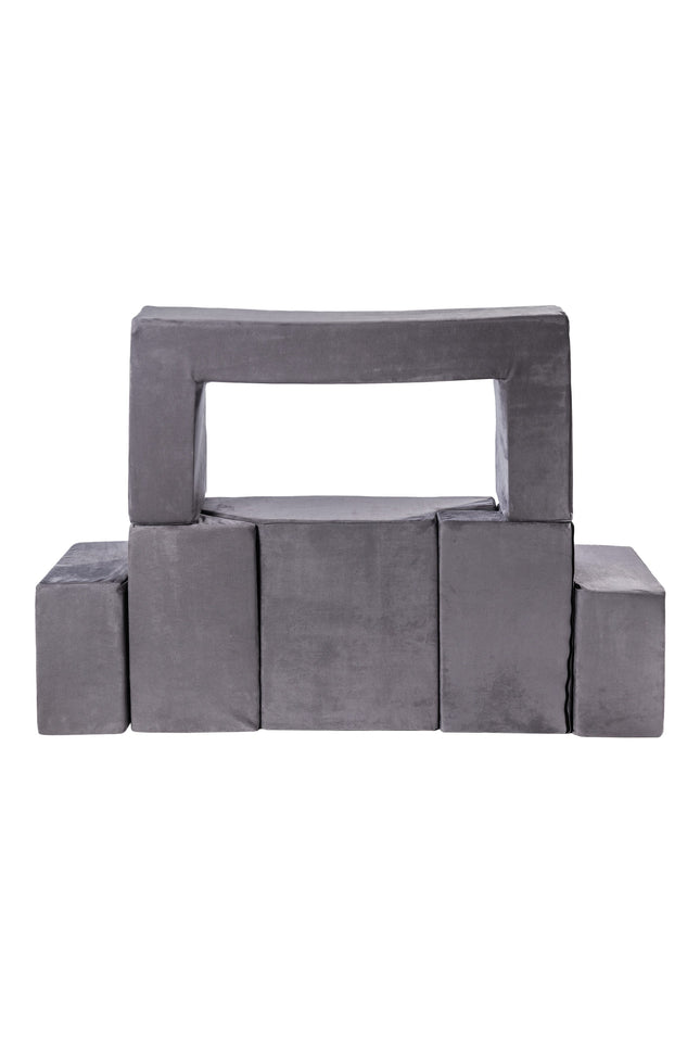 MeowBaby® Fluwelen Stenen-Set - Multifunctionele Speeltuin voor Kinderen - Grijs-mercibeaucoupp.eu