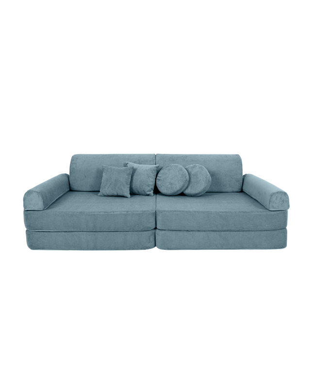 Grote modulaire sofa voor kinderen - Slimcord Corduroy Turquise-mercibeaucoupp.eu