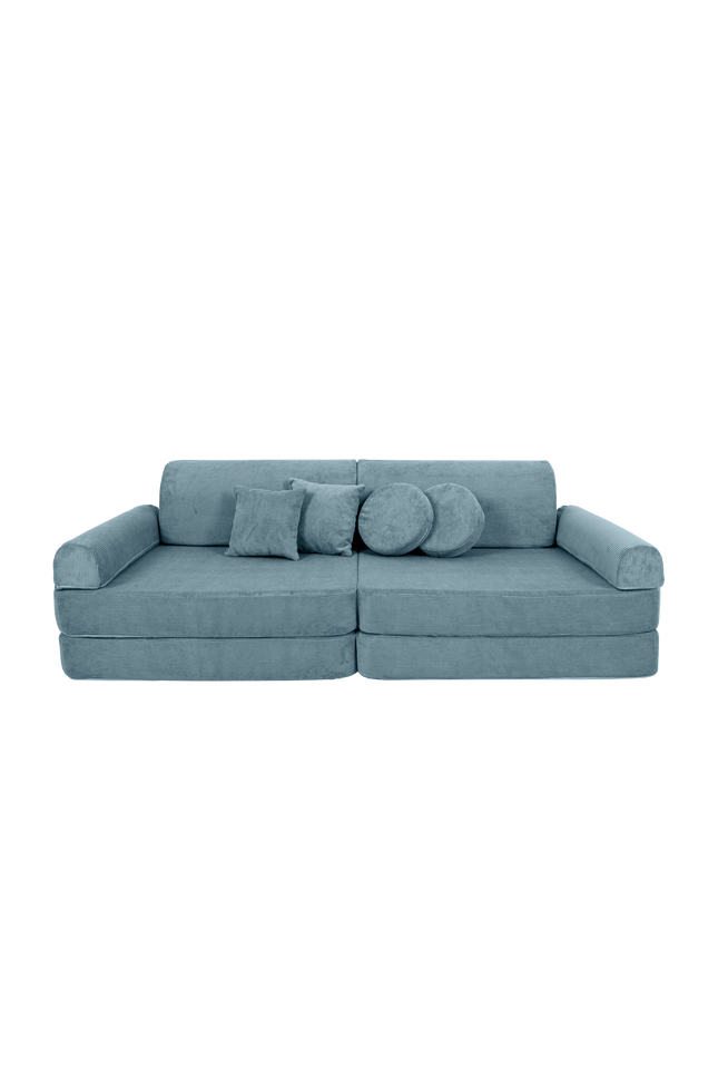 Grote modulaire sofa voor kinderen - Slimcord Corduroy Turquise-mercibeaucoupp.eu