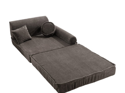 Large Modular Sofa for Kids - Premium Corduroy Brown