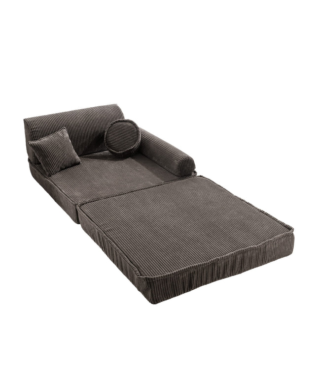 Large Modular Sofa for Kids - Premium Corduroy Brown