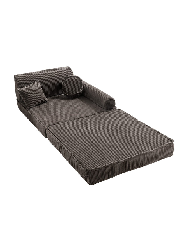 Grote Modulaire Kinderbank - Premium Corduroy Bruin-mercibeaucoupp.eu