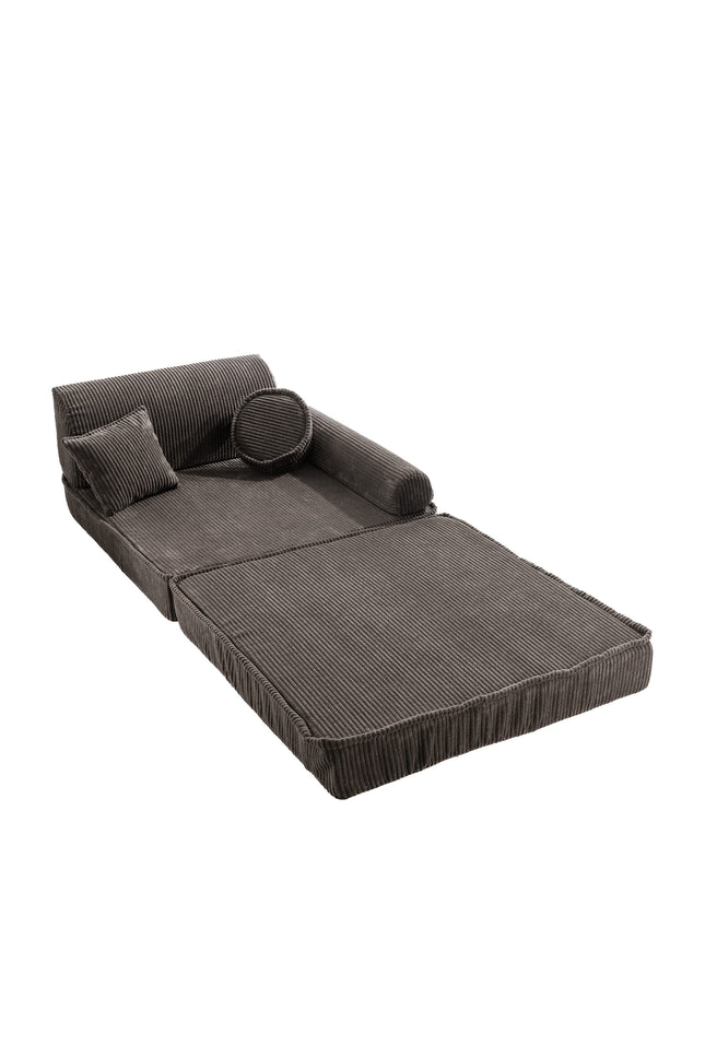 Grote Modulaire Kinderbank - Premium Corduroy Bruin-mercibeaucoupp.eu