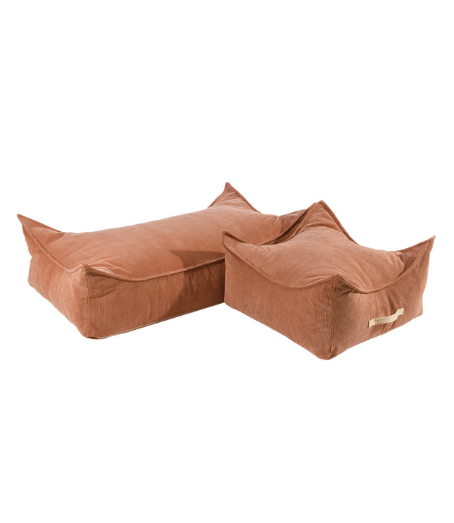 MeowBaby® Pouffe For Children, Square, Corduroy - Brick