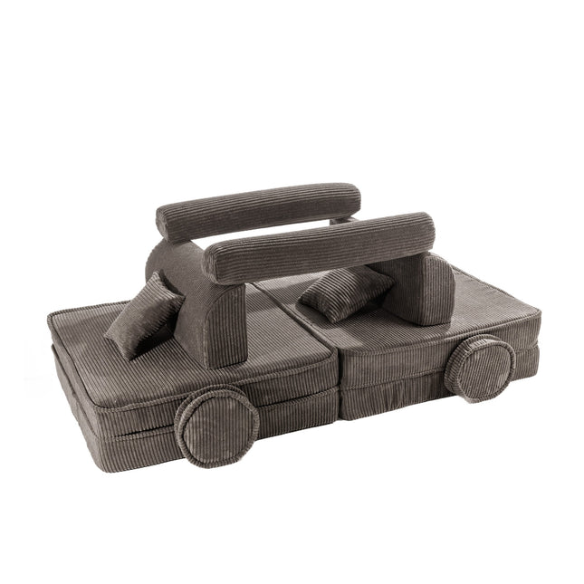 Grote Modulaire Kinderbank - Premium Corduroy Bruin-mercibeaucoupp.eu