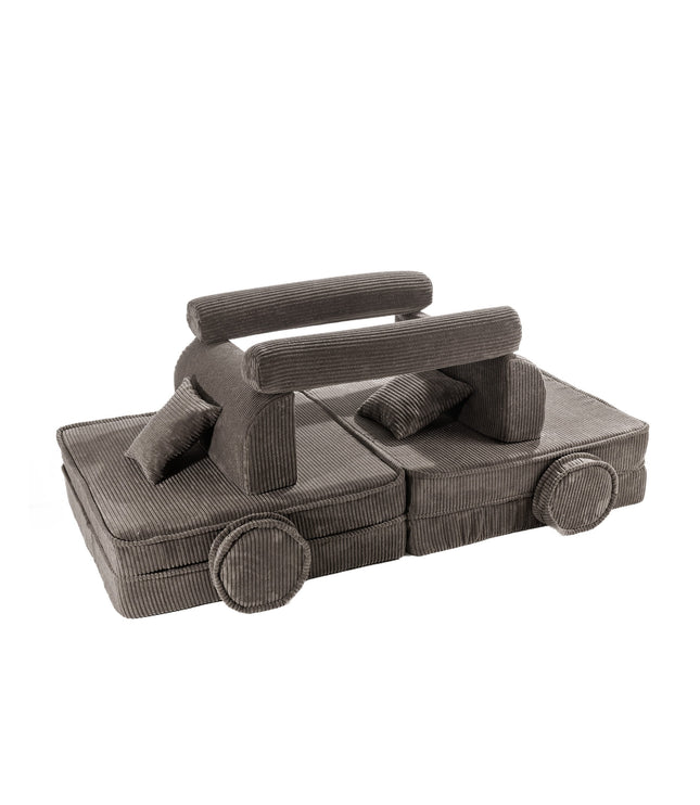 Large Modular Sofa for Kids - Premium Corduroy Brown