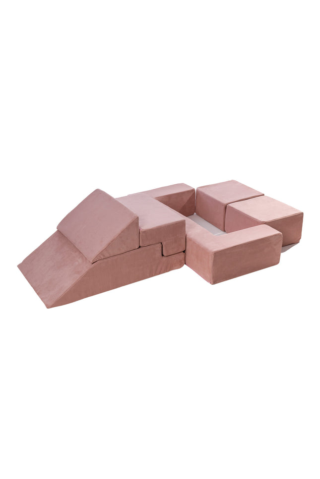 MeowBaby® Set Fluwelen Stenen - Multifunctionele Speeltuin voor Kinderen - Roze-mercibeaucoupp.eu
