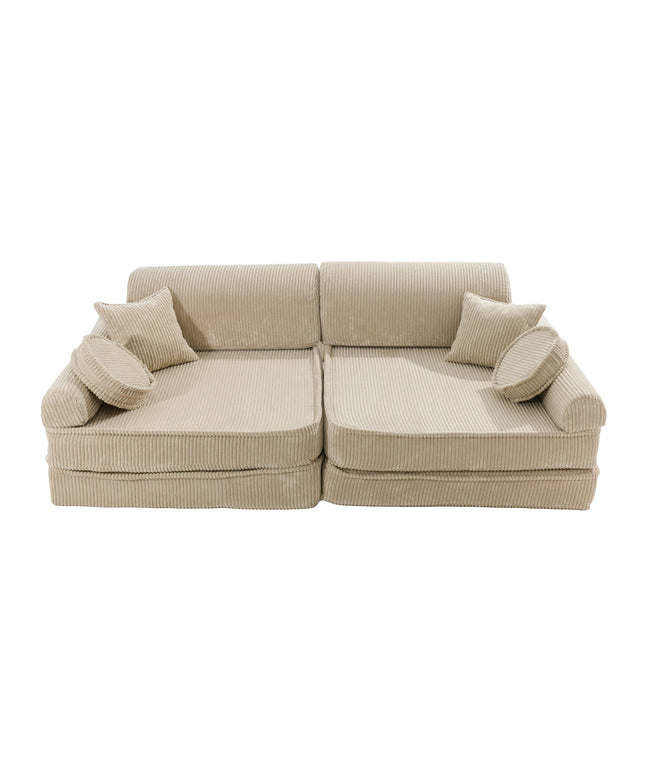 Grote modulaire sofa voor kinderen - Premium Corduroy Ecru-mercibeaucoupp.eu