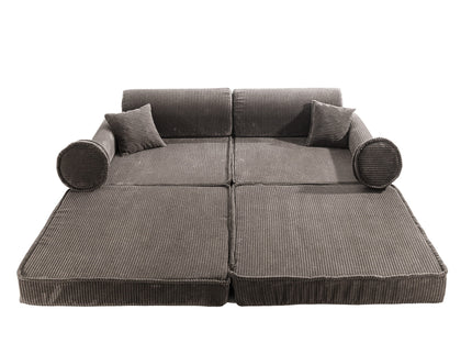 Large Modular Sofa for Kids - Premium Corduroy Brown