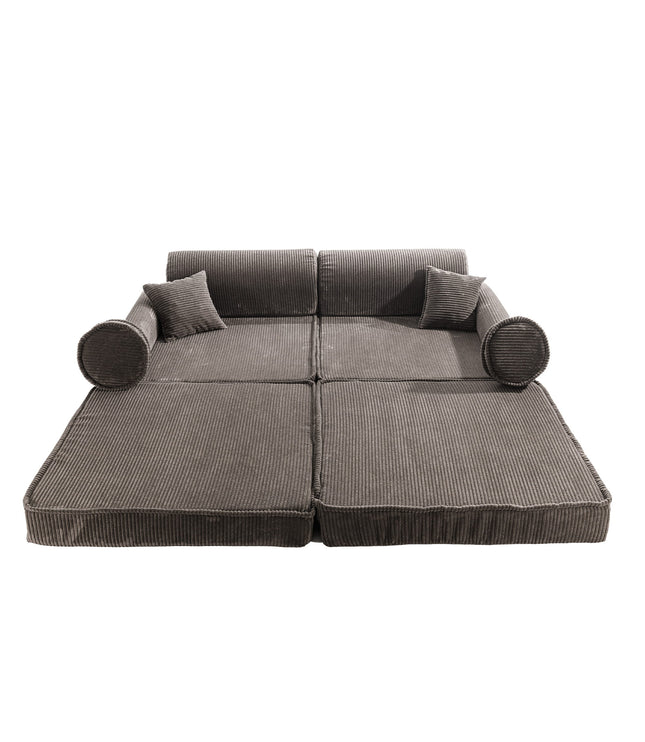 Large Modular Sofa for Kids - Premium Corduroy Brown