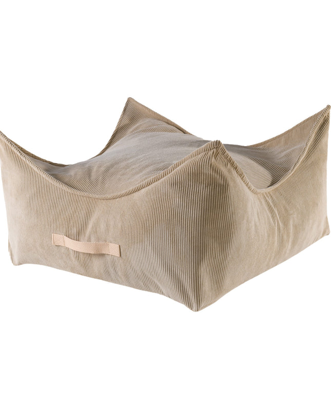 MeowBaby®-poef voor kinderen, vierkant, ribfluweel - zand-mercibeaucoupp.eu