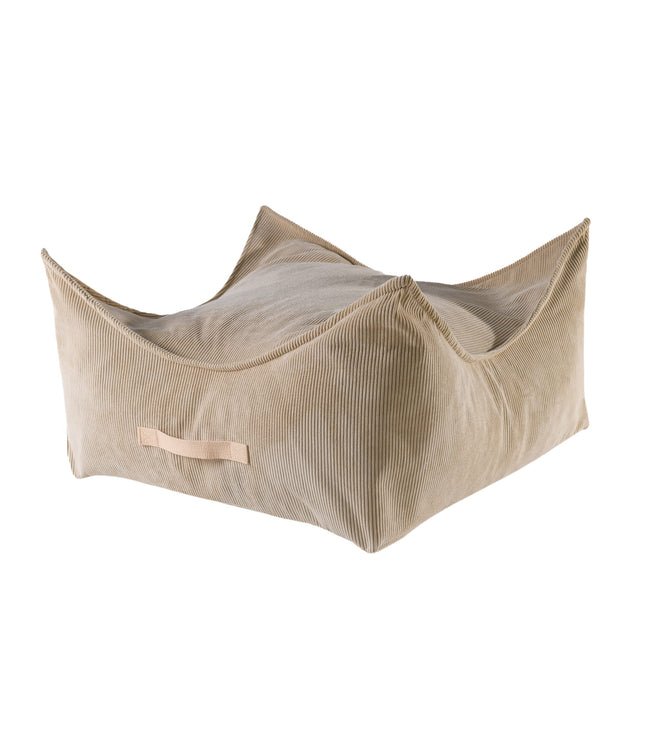 MeowBaby® Pouffe For Children, Square, Corduroy - Sand
