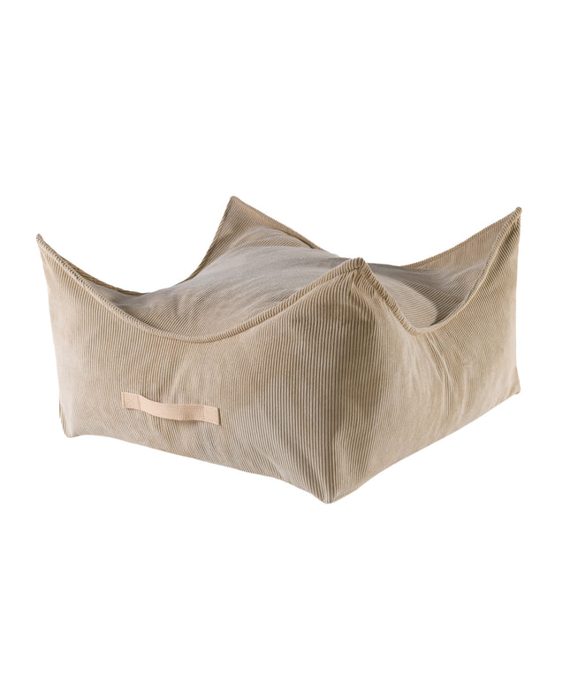 MeowBaby®-poef voor kinderen, vierkant, ribfluweel - zand-mercibeaucoupp.eu