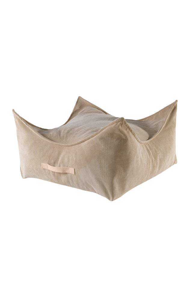 MeowBaby®-poef voor kinderen, vierkant, ribfluweel - zand-mercibeaucoupp.eu