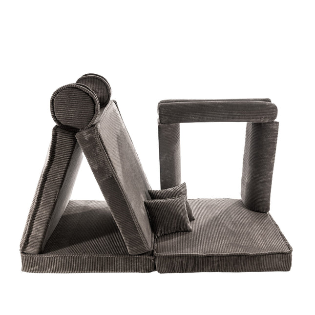 Grote Modulaire Kinderbank - Premium Corduroy Bruin-mercibeaucoupp.eu