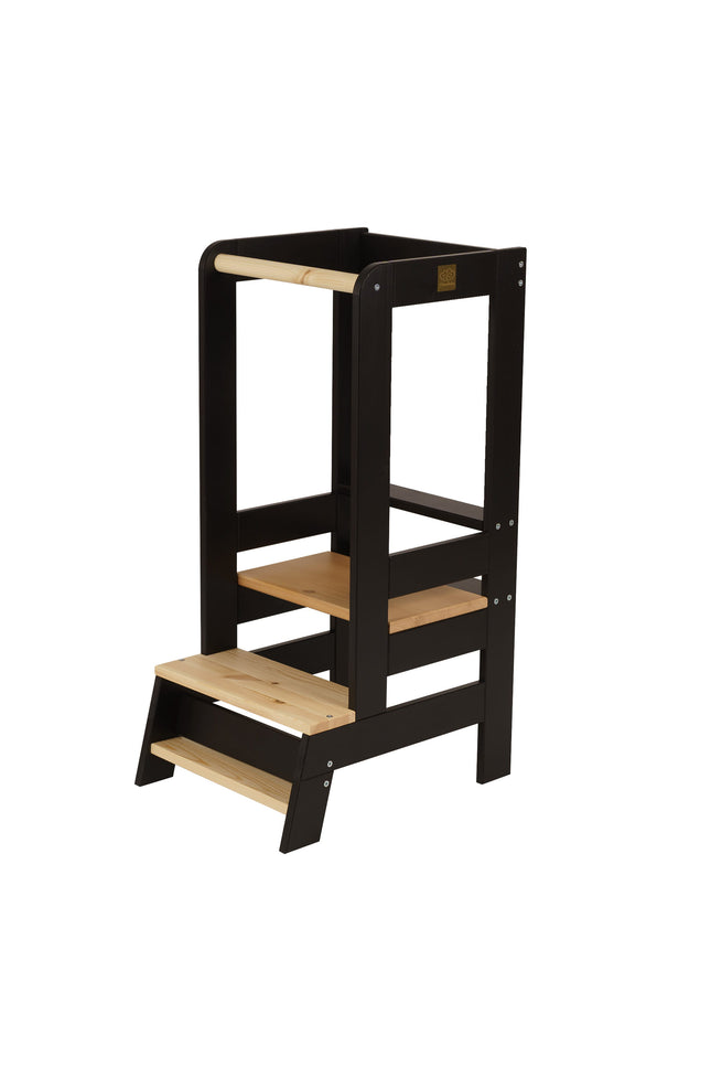 MeowBaby Houten Keukenhulp voor Kinderen - Zwart-mercibeaucoupp.eu