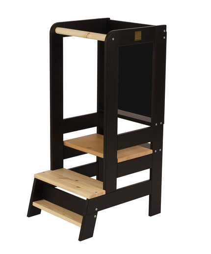 MeowBaby Houten Keukenhulp voor kinderen met bord - Zwart-mercibeaucoupp.eu