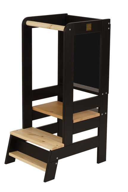 MeowBaby Houten Keukenhulp voor kinderen met bord - Zwart-mercibeaucoupp.eu