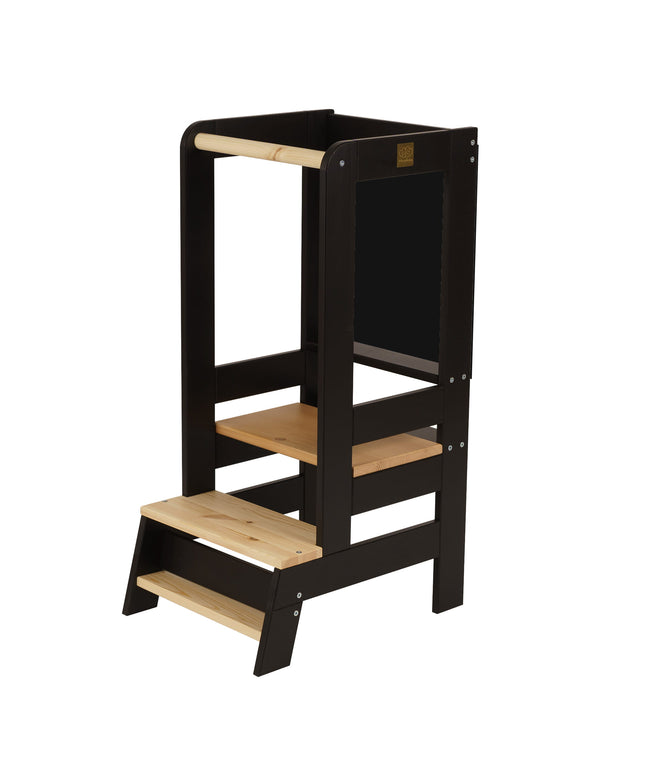 MeowBaby Houten Keukenhulp voor kinderen met bord - Zwart-mercibeaucoupp.eu