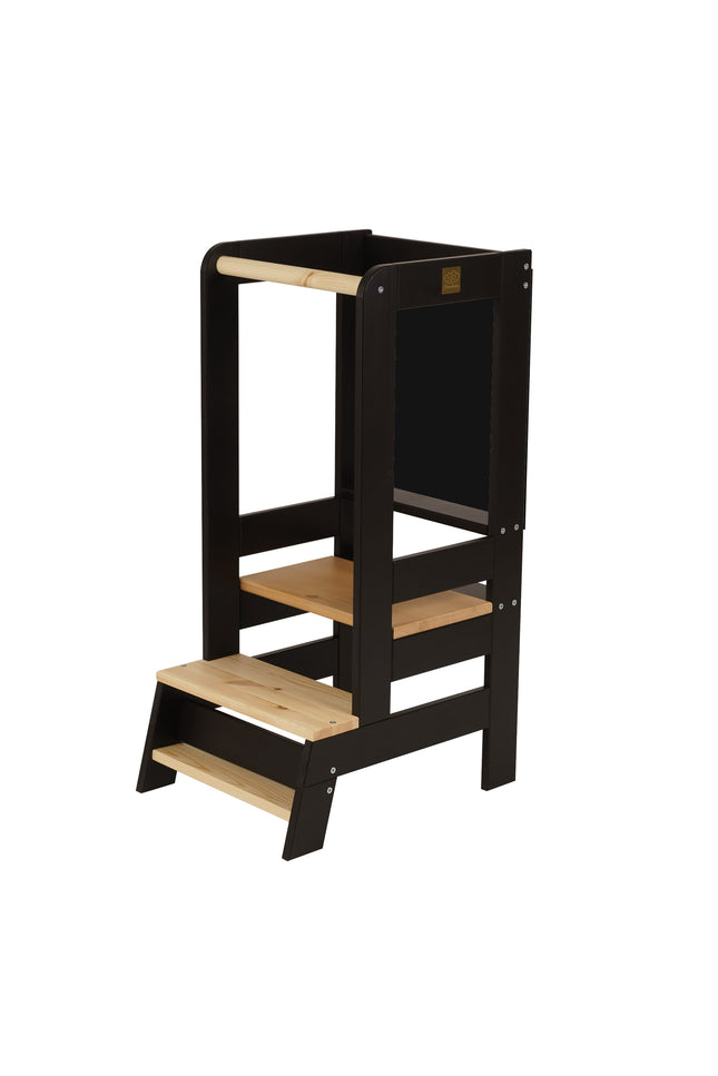 MeowBaby Houten Keukenhulp voor kinderen met bord - Zwart-mercibeaucoupp.eu